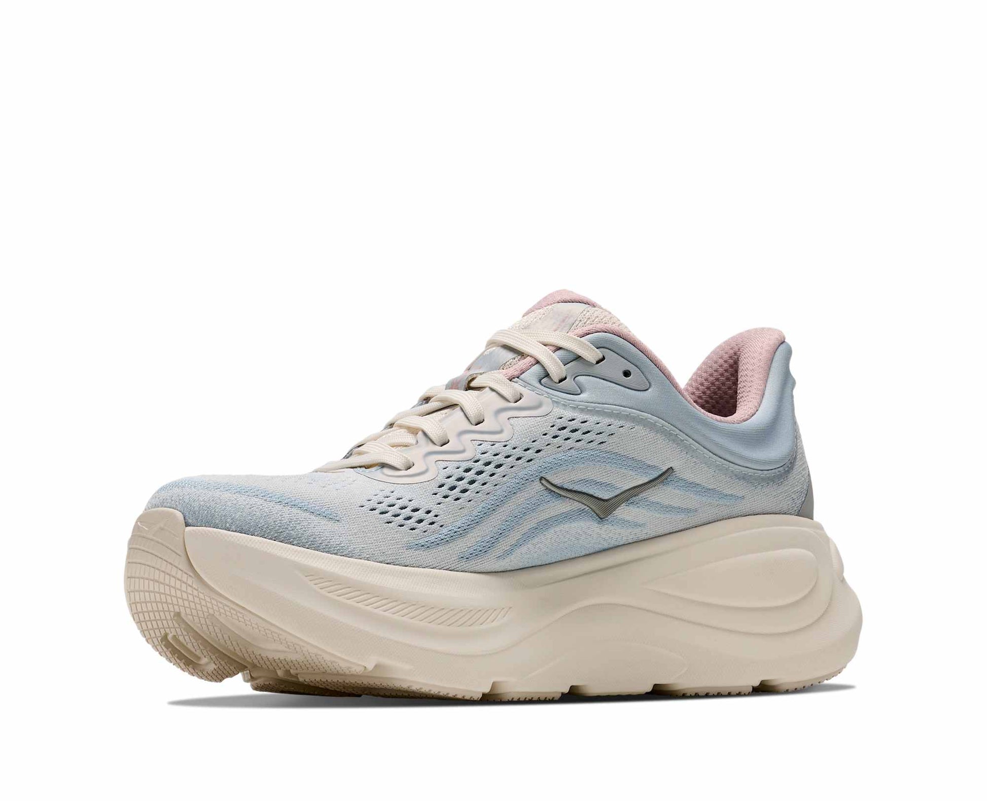 HOKA Bondi 9 GLM Women's Shoes Color: Alabaster / Mineral Blue Style: 1179195-ATRM