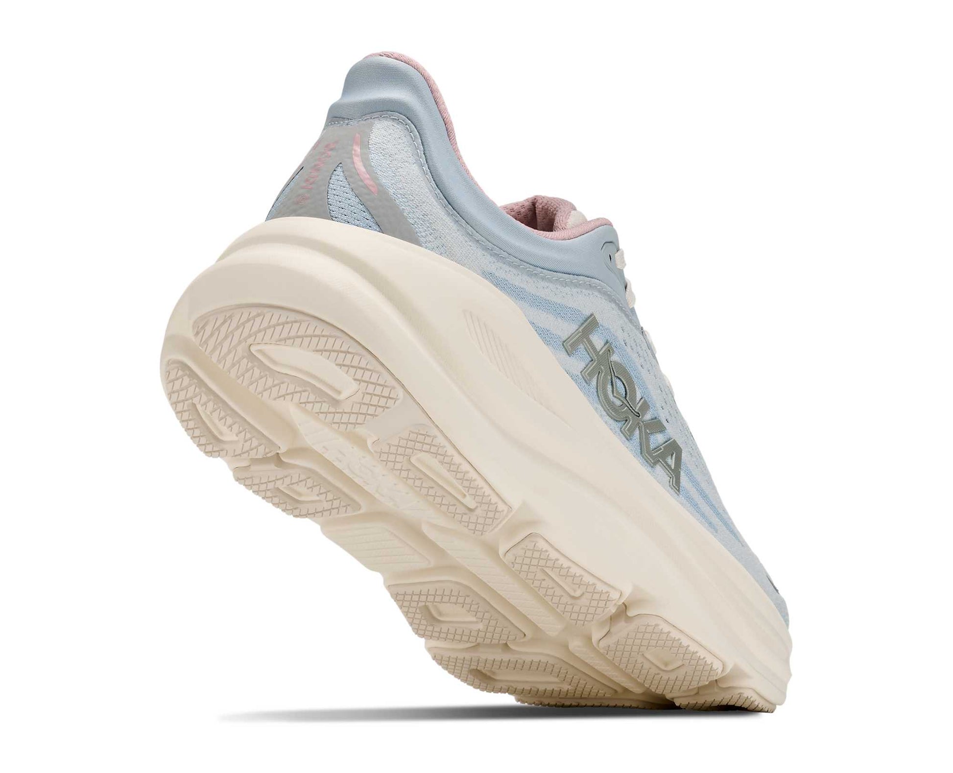HOKA Bondi 9 GLM Women's Shoes Color: Alabaster / Mineral Blue Style: 1179195-ATRM
