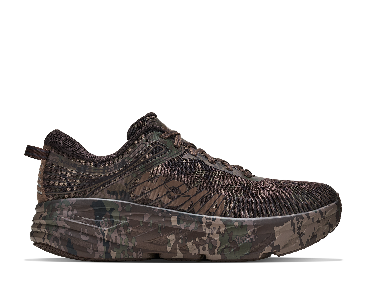 HOKA Bondi 7 x BEAMS Unisex Shoes Color: Chestnut/Black Bean Style: 1183211-CCKB