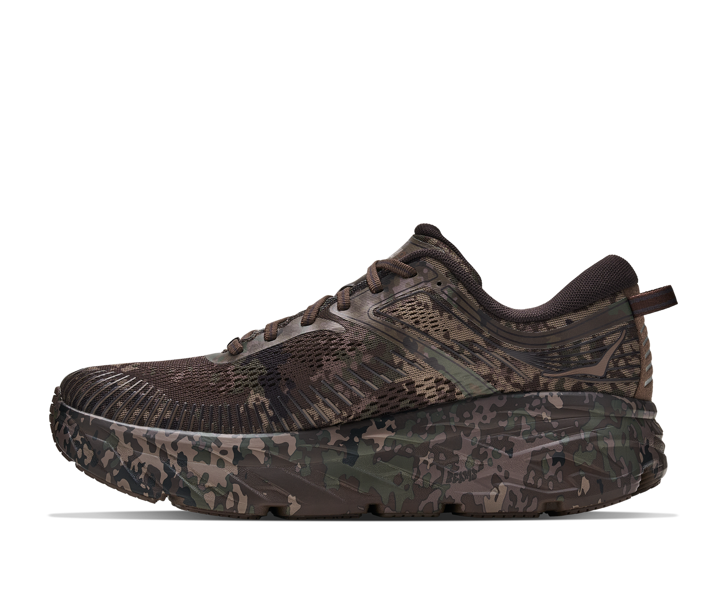 HOKA Bondi 7 x BEAMS Unisex Shoes Color: Chestnut/Black Bean Style: 1183211-CCKB