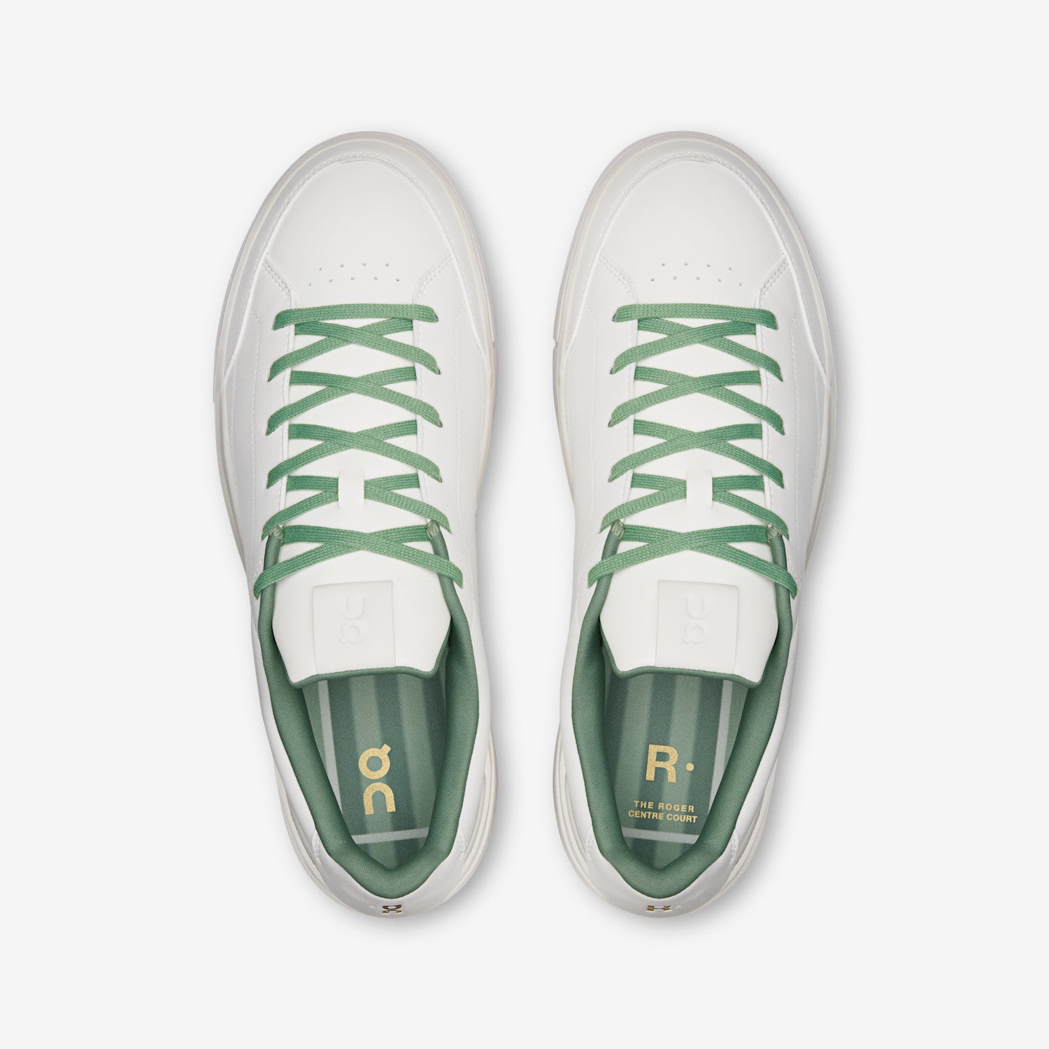On THE ROGER Centre Court Men's Shoes Color: Ivory | Fern Style: 3MG10486046