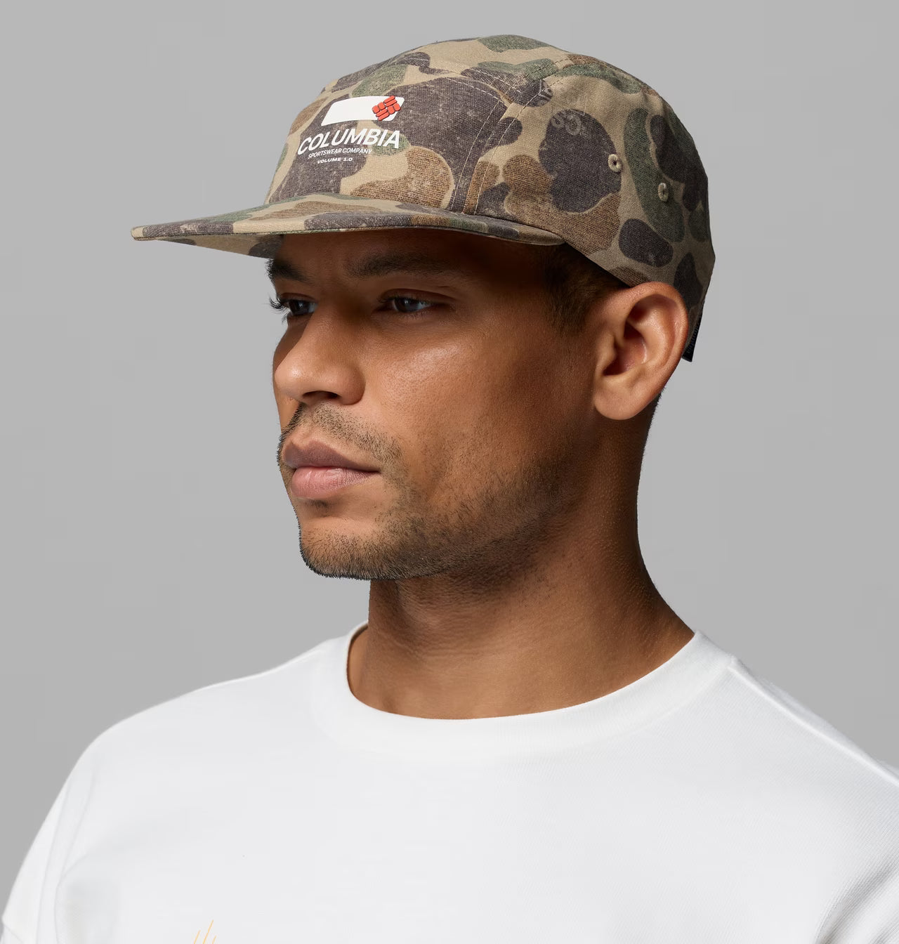 COLUMBIA V1 5 PANEL HAT BRITISH TAN DUCK CAMO 2176211265