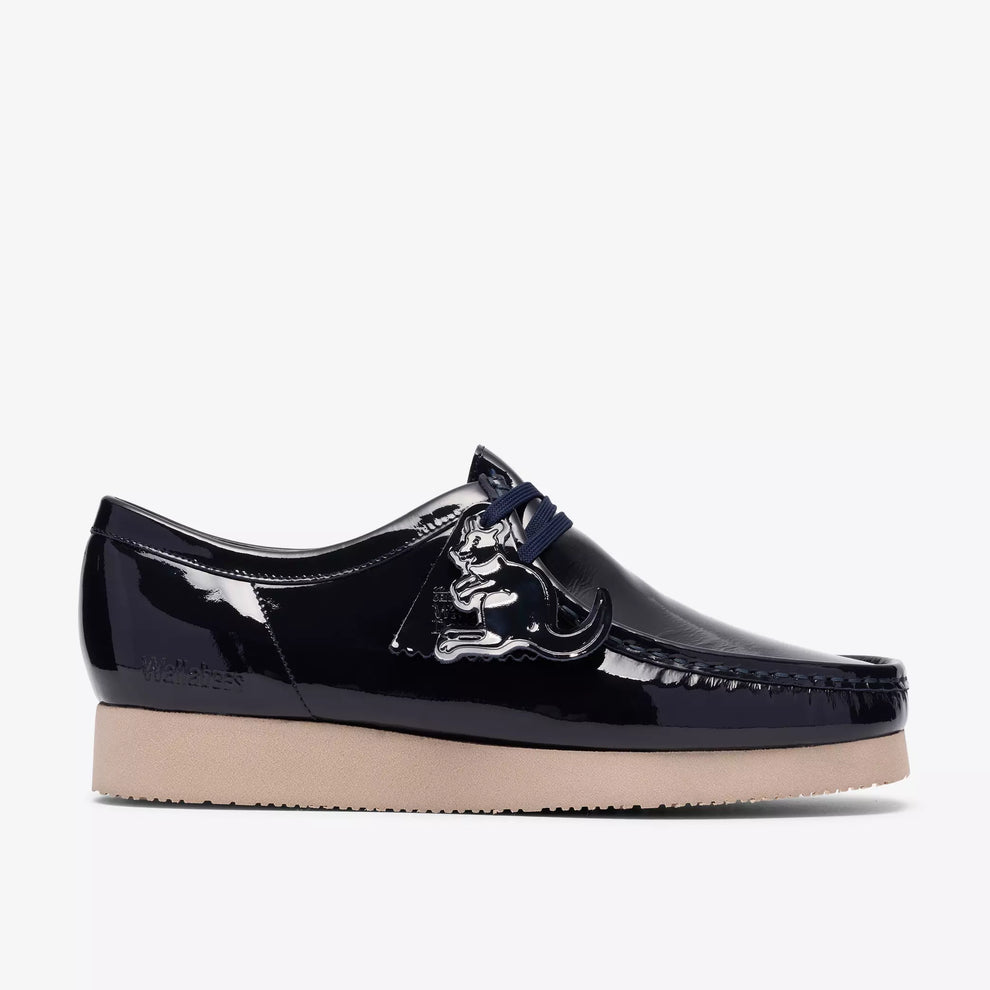 Clarks Wallabee 2604 Navy Patent Style: 26186520 – Shoe Gallery Inc