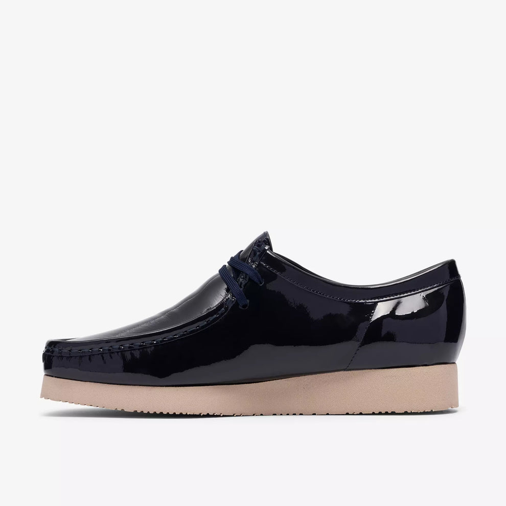 Clarks Wallabee 2604 Navy Patent Style: 26186520 – Shoe Gallery Inc
