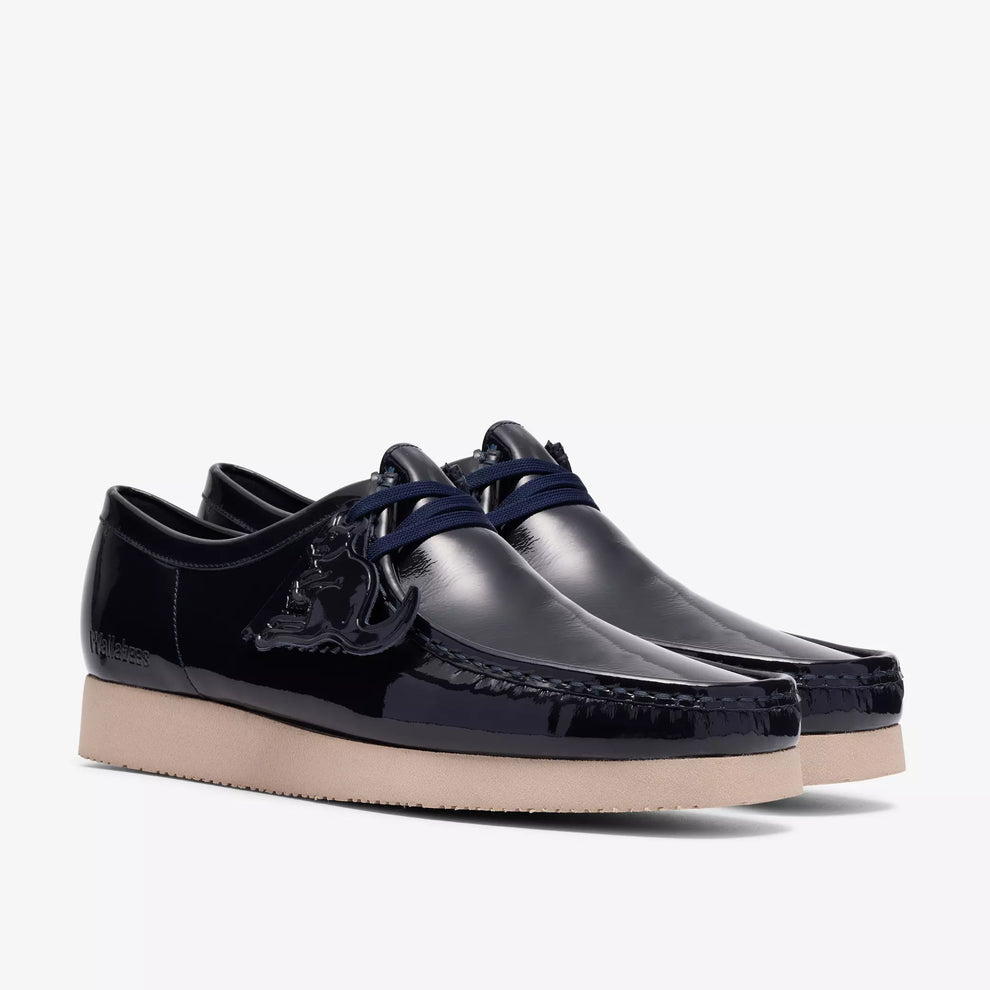 Clarks Wallabee 2604 Navy Patent Style: 26186520 – Shoe Gallery Inc