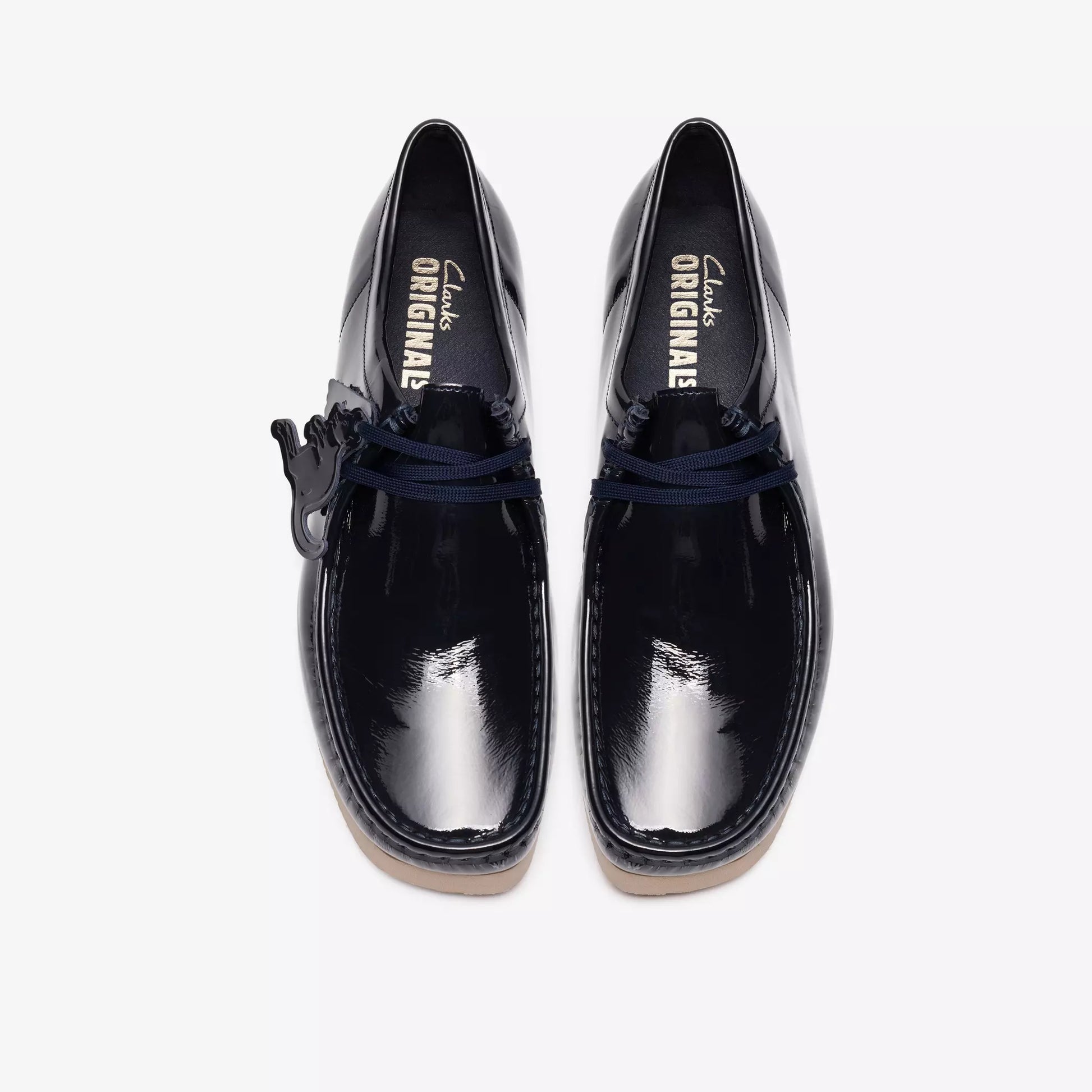 Clarks Wallabee 2604 Navy Patent Style: 26186520 – Shoe Gallery Inc
