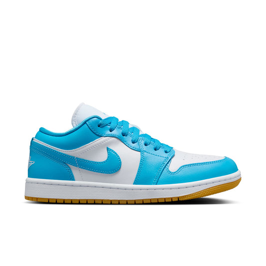 Air Jordan 1 Low Women's Shoes Color: White/dk Powder Blue-gum Light Brown DC0774-104