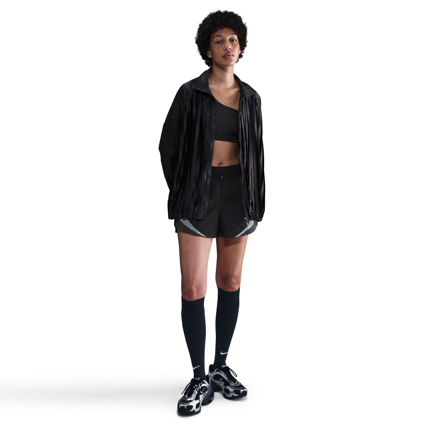 NIKE SPORTWEARS COLLECTION WOMENS PLEATED JACKET BLACK/BLACK HJ0516-010