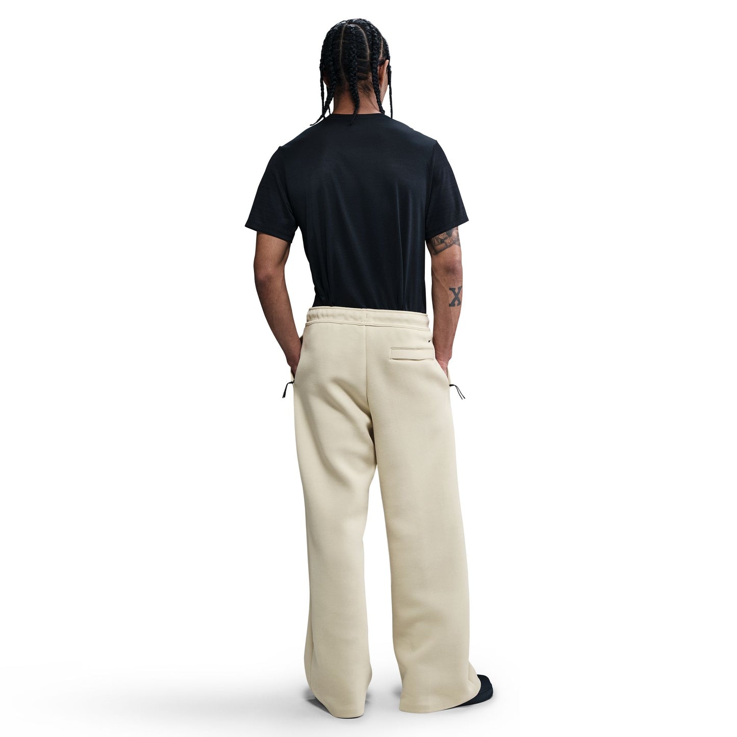 Nike Tech Men's Wide-Leg Fleece Pants Color: Lt Khaki/black Style: HJ0695-229