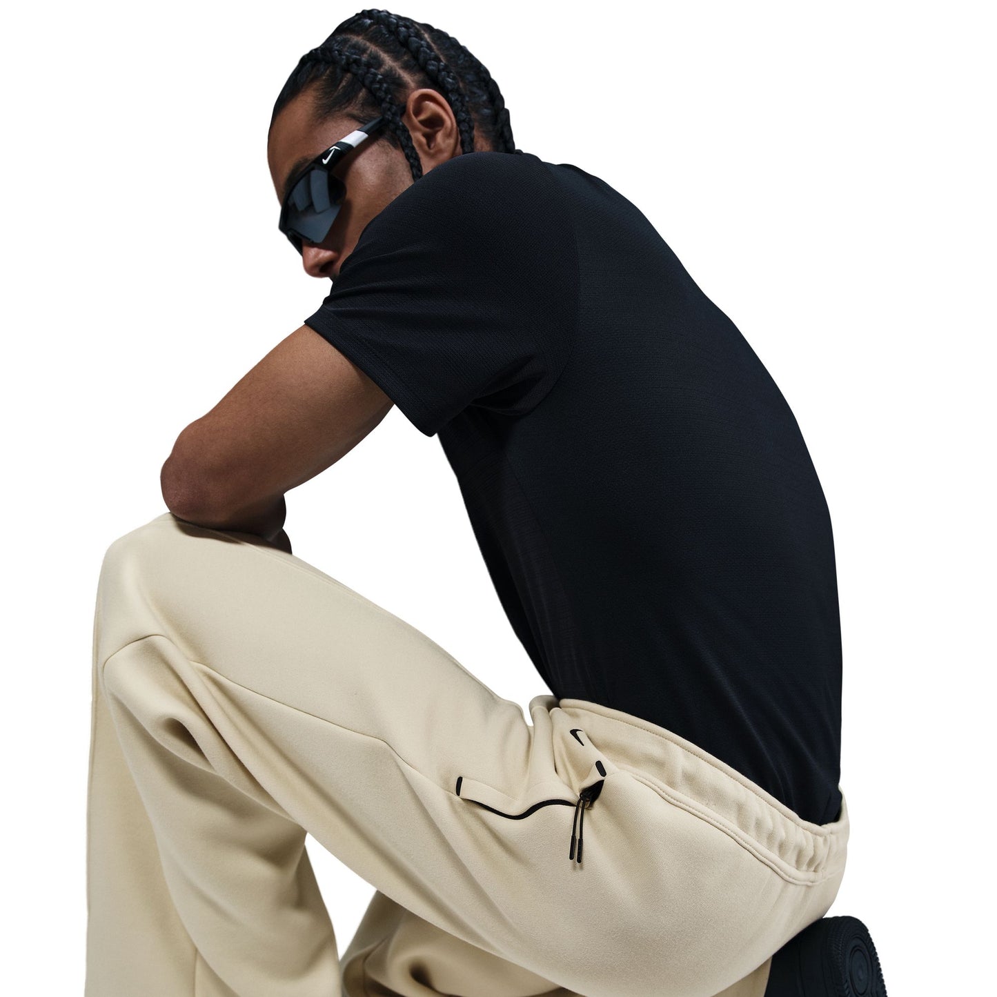 Nike Tech Men's Wide-Leg Fleece Pants Color: Lt Khaki/black Style: HJ0695-229