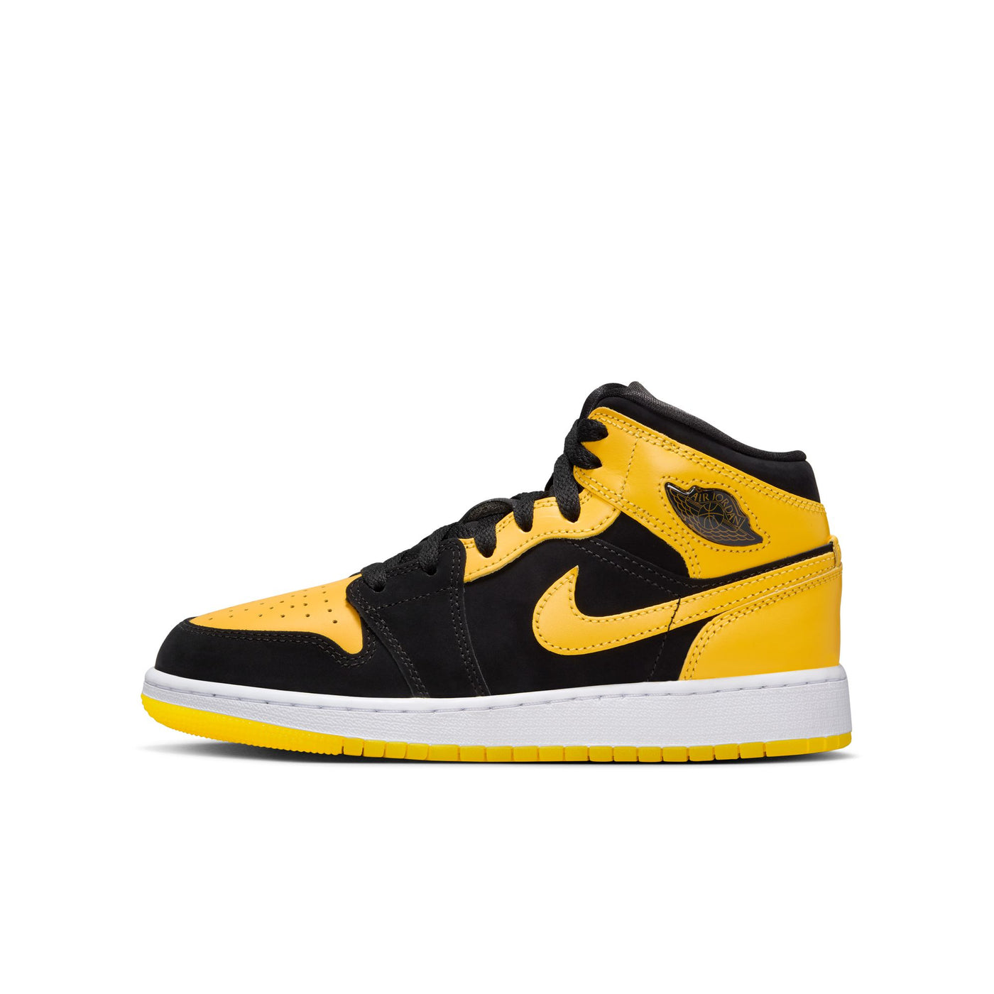 Air Jordan 1 Mid SE Big Kids' Shoes Color: Black/varsity Maize-white Style: HJ5940-071