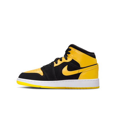 Air Jordan 1 Mid SE Big Kids' Shoes Color: Black/varsity Maize-white Style: HJ5940-071