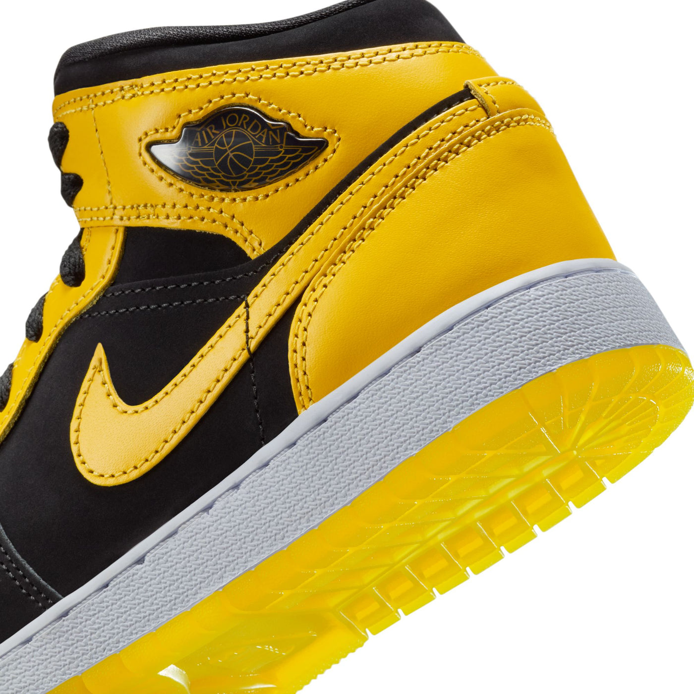 Air Jordan 1 Mid SE Big Kids' Shoes Color: Black/varsity Maize-white Style: HJ5940-071