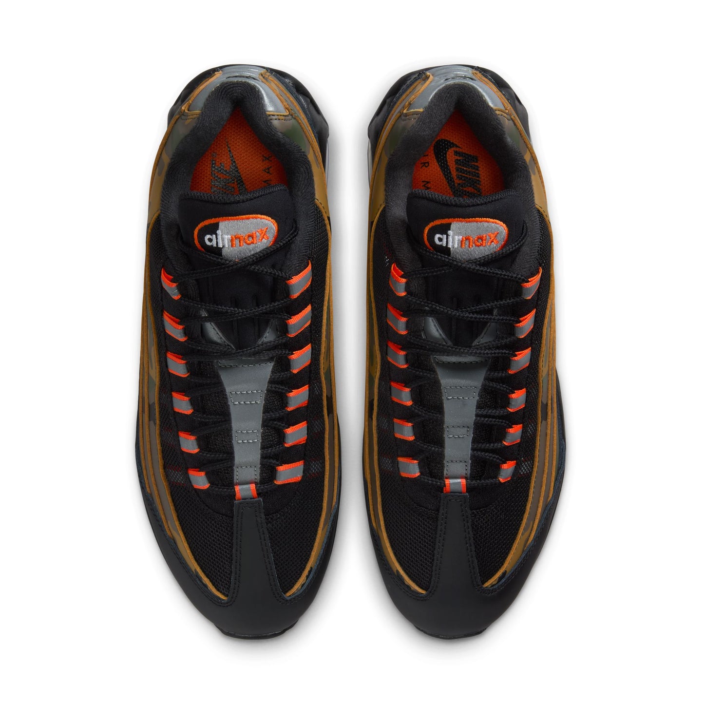 Nike Air Max 95 Men's Shoes Color: Black/safety Orange-metallic Silver HQ1973-001