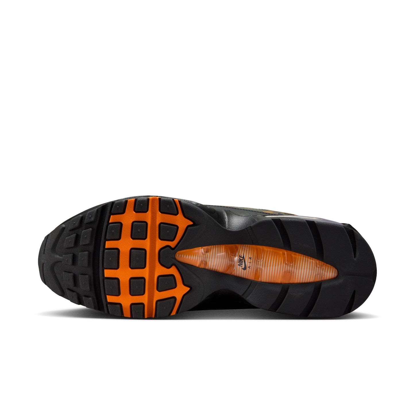 Nike Air Max 95 Men's Shoes Color: Black/safety Orange-metallic Silver HQ1973-001