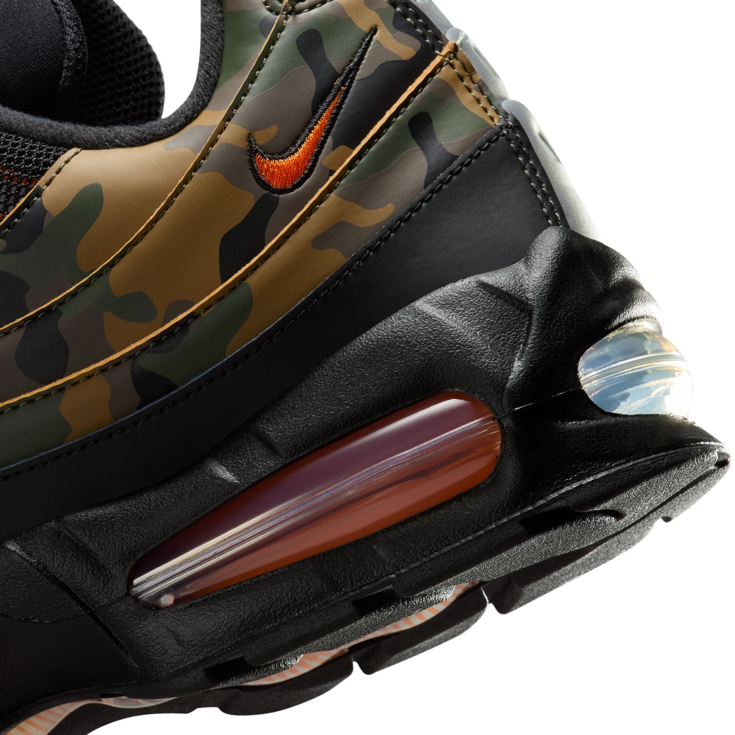 Nike Air Max 95 Men's Shoes Color: Black/safety Orange-metallic Silver HQ1973-001
