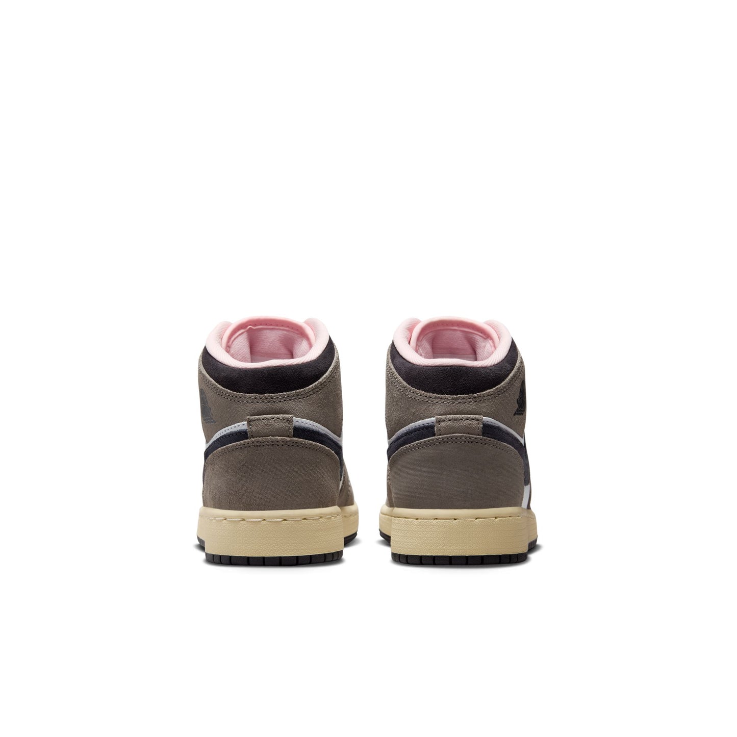 Air Jordan 1 Mid SEBig Kids' ShoesColor:White/oil Grey-cave Stone-dark Sulfur HQ2014-100