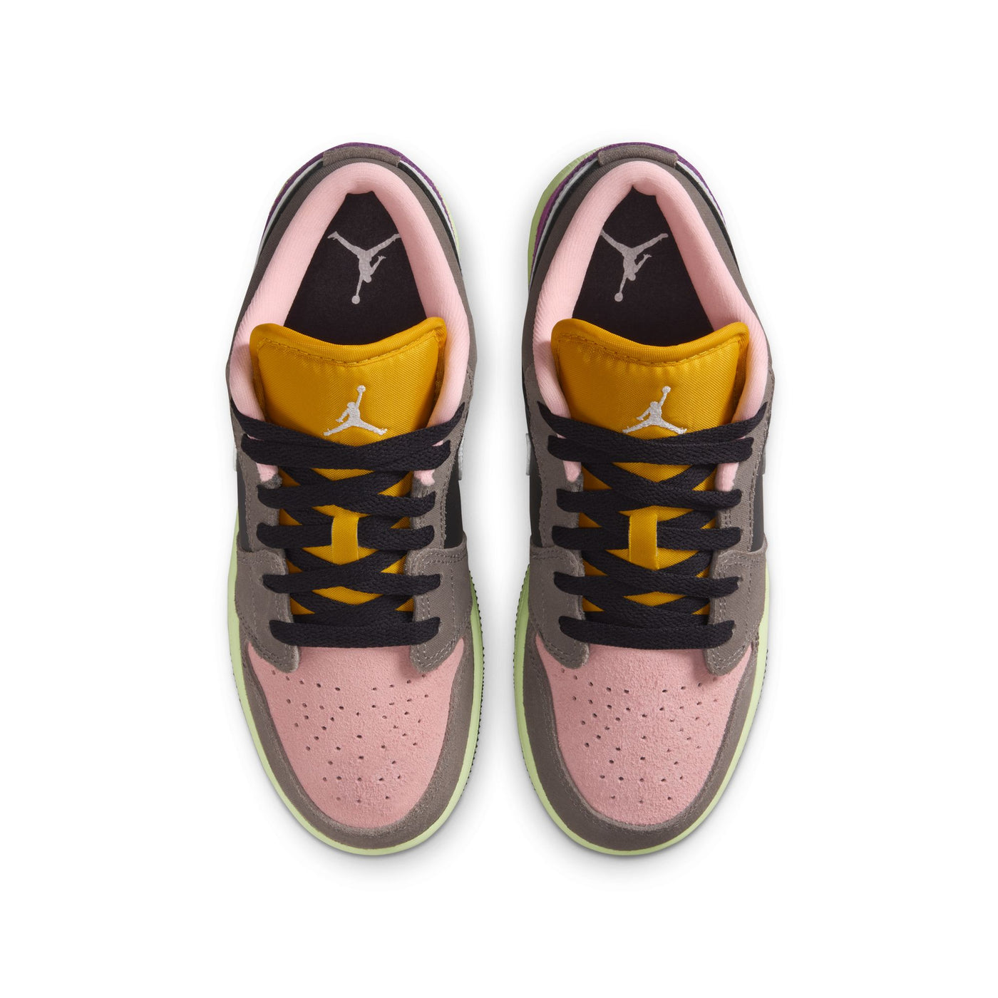 Air Jordan 1 Low SE Big Kids' Shoes Color: Oil Grey/white-cave Stone-arctic Punch HQ2021-005