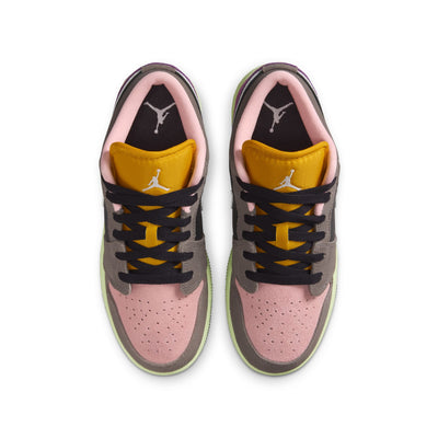 Air Jordan 1 Low SE Big Kids' Shoes Color: Oil Grey/white-cave Stone-arctic Punch HQ2021-005