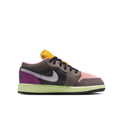 Air Jordan 1 Low SE Big Kids' Shoes Color: Oil Grey/white-cave Stone-arctic Punch HQ2021-005