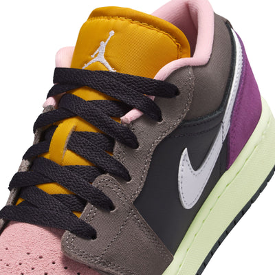 Air Jordan 1 Low SE Big Kids' Shoes Color: Oil Grey/white-cave Stone-arctic Punch HQ2021-005