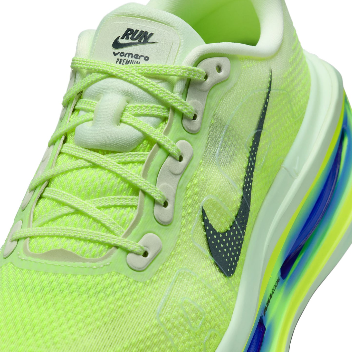 Nike Vomero Premium Color: VOLT TINT/BLACK SPRUCE-SAPPHIRE-VOLT Style: HQ2050-702