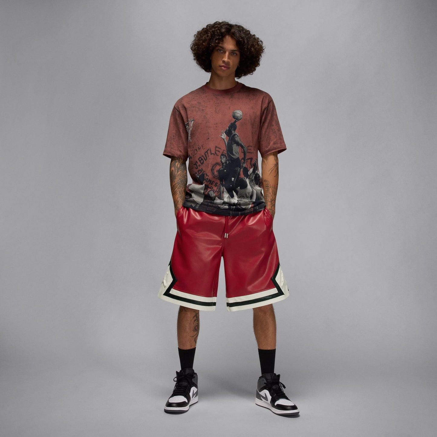 AIR JORDAN MENS VEGAN LEATHER WINGS RED HV0077-659