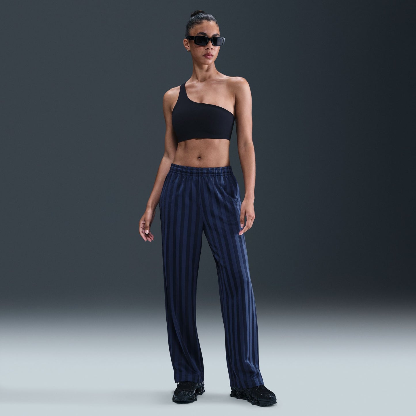 NIKE WOMENS MID LOOSE JACQUARD STRIPED TRACK PANTS HV5133-410