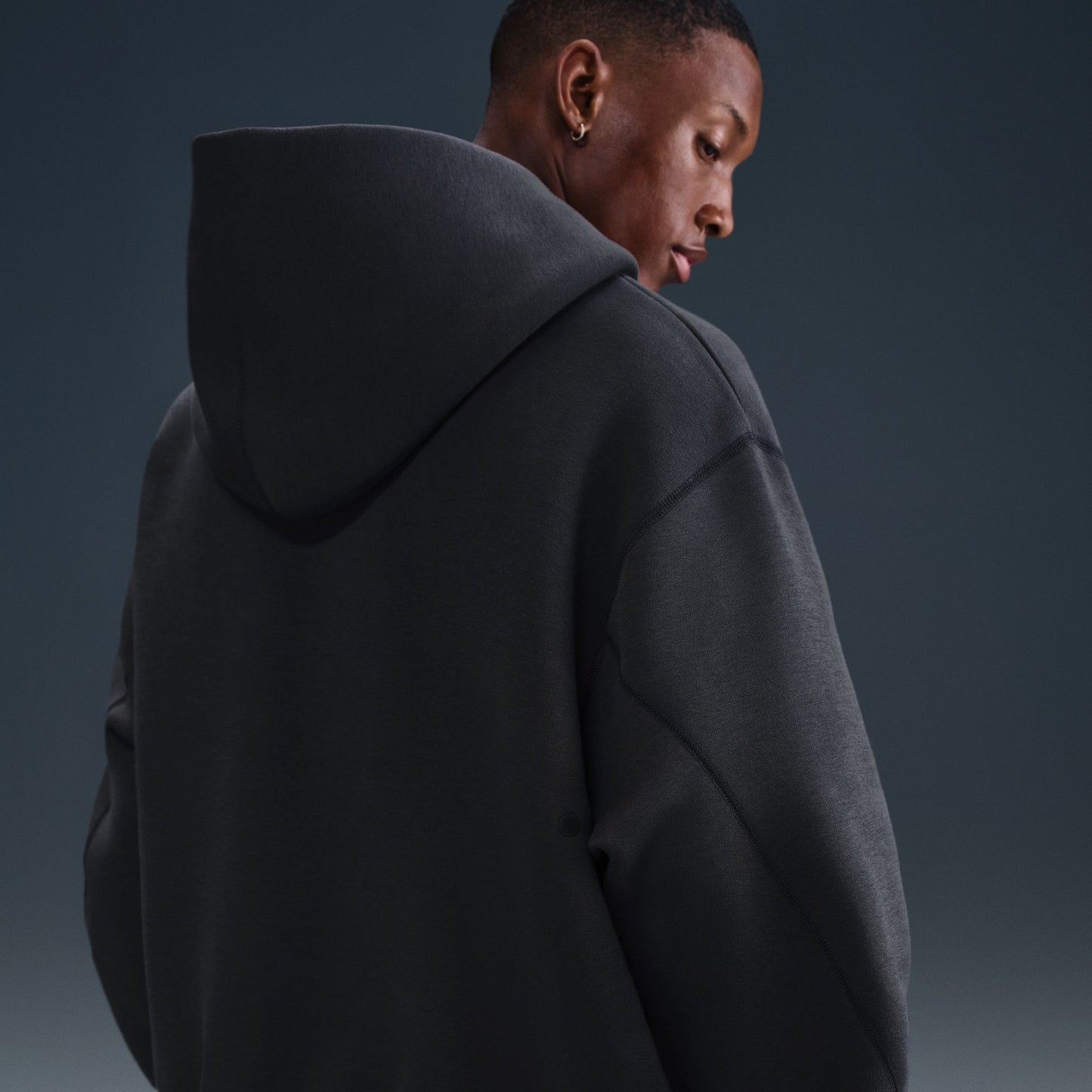 NIKE TECH MENS FLEECE OVERSIZED HOODIE ANTHRACITE/BLACK HV6535-060