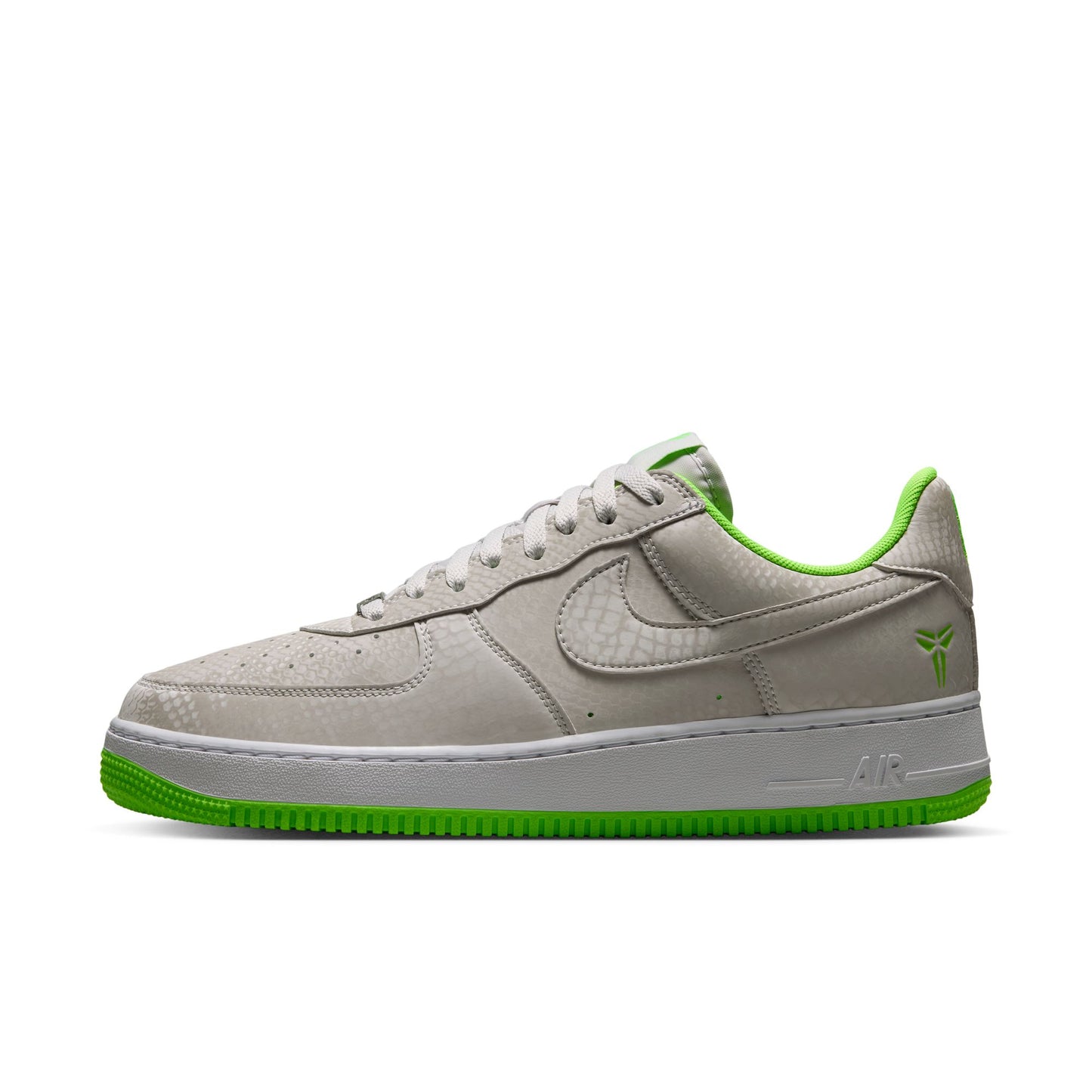 Kobe Air Force 1 Low Mens Shoes Color: Vast Grey/Electric Green/White Style: IB0018-006