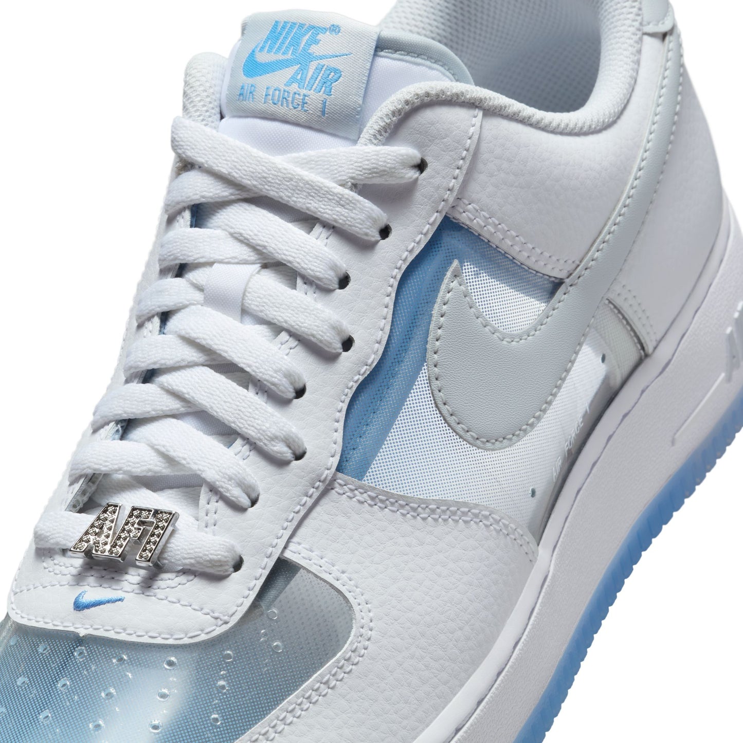 Nike Air Force 1 Retro Men's Shoes Color: White/pure Platinum-university Blue IB5724-100
