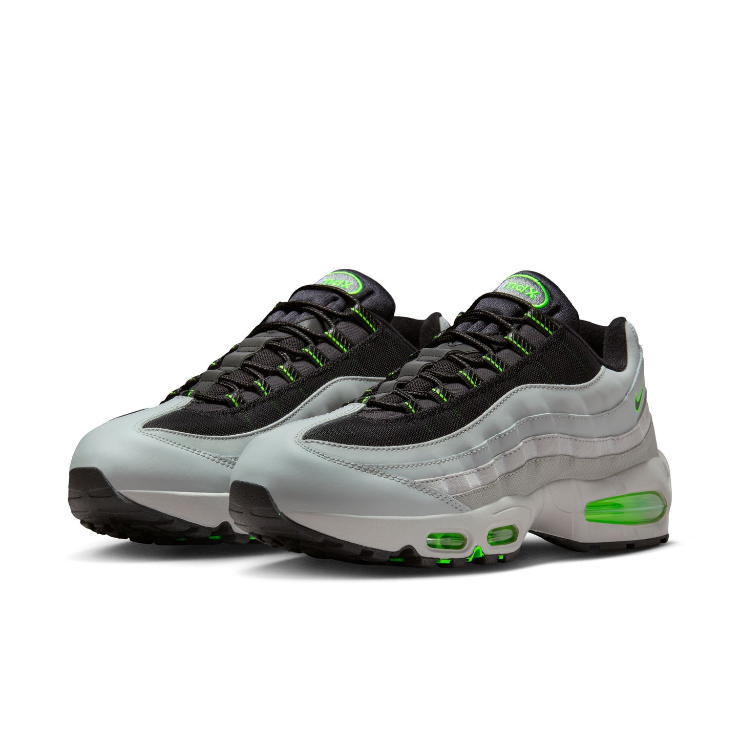 Nike Air Max 95 Big Bubble Men's Shoes Color: Lt Smoke Grey/black-green Strike-white IH1228-002