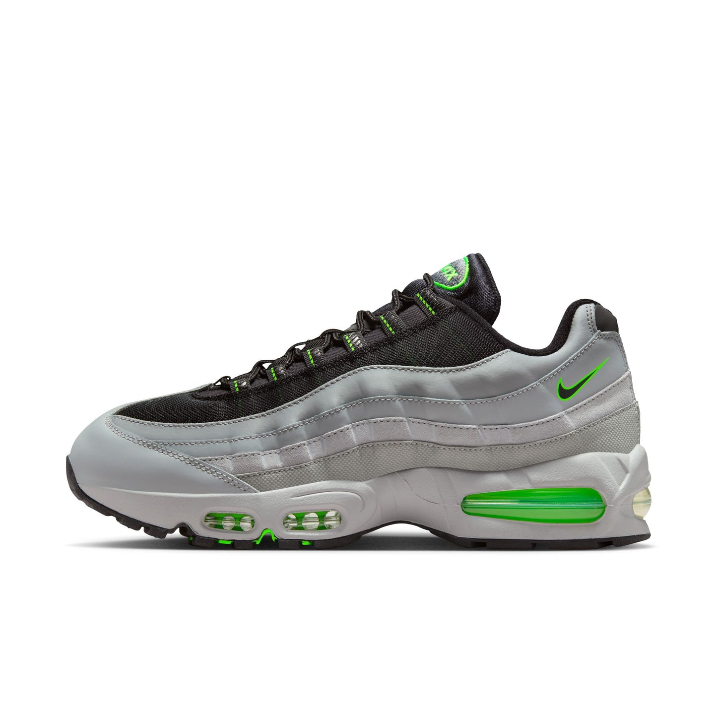 Nike Air Max 95 Big Bubble Men's Shoes Color: Lt Smoke Grey/black-green Strike-white IH1228-002
