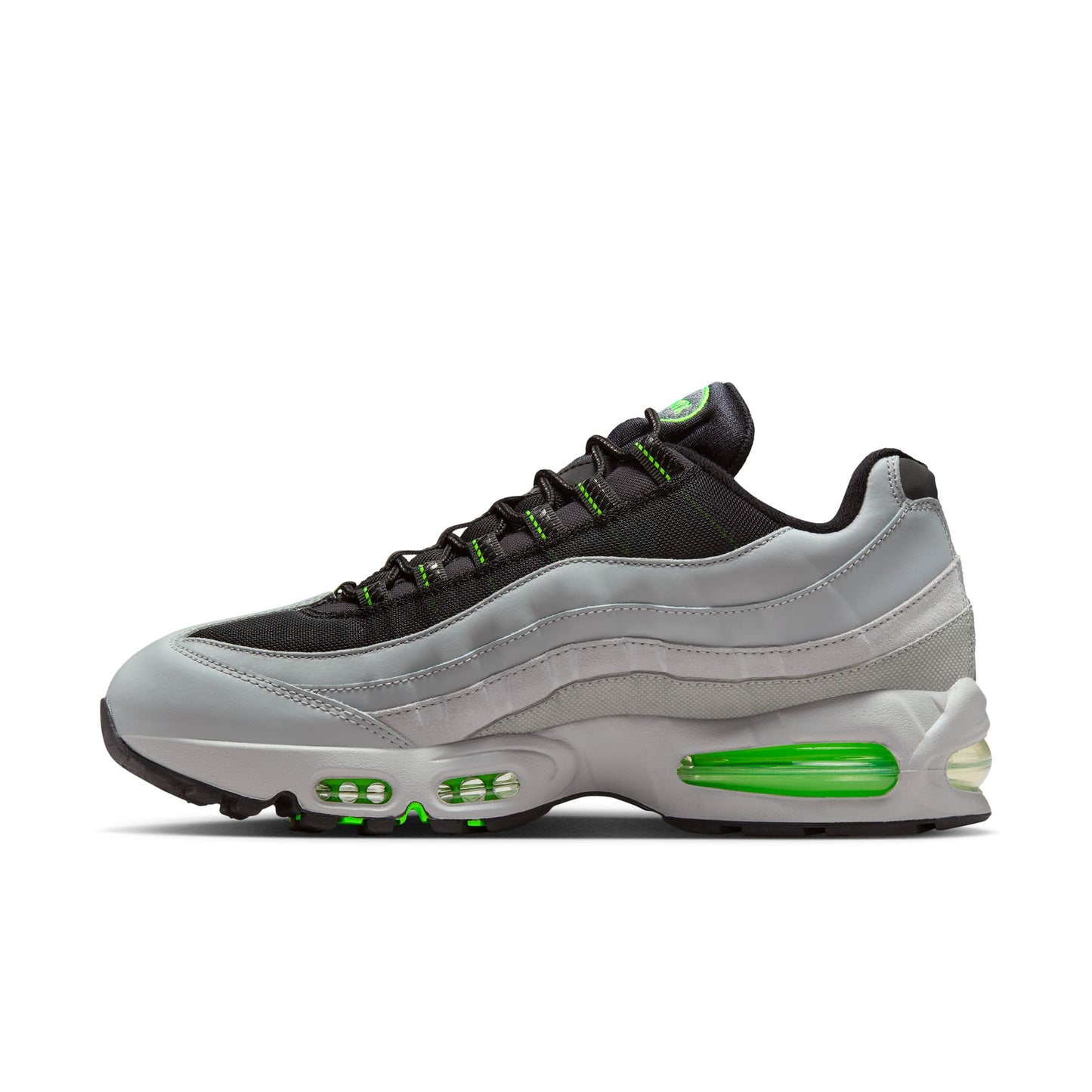 Nike Air Max 95 Big Bubble Men's Shoes Color: Lt Smoke Grey/black-green Strike-white IH1228-002