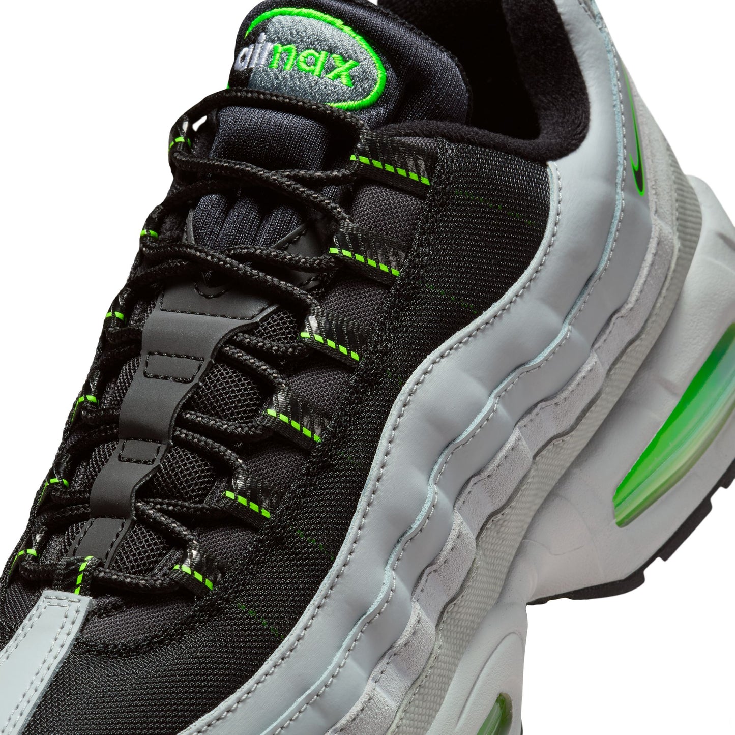 Nike Air Max 95 Big Bubble Men's Shoes Color: Lt Smoke Grey/black-green Strike-white IH1228-002