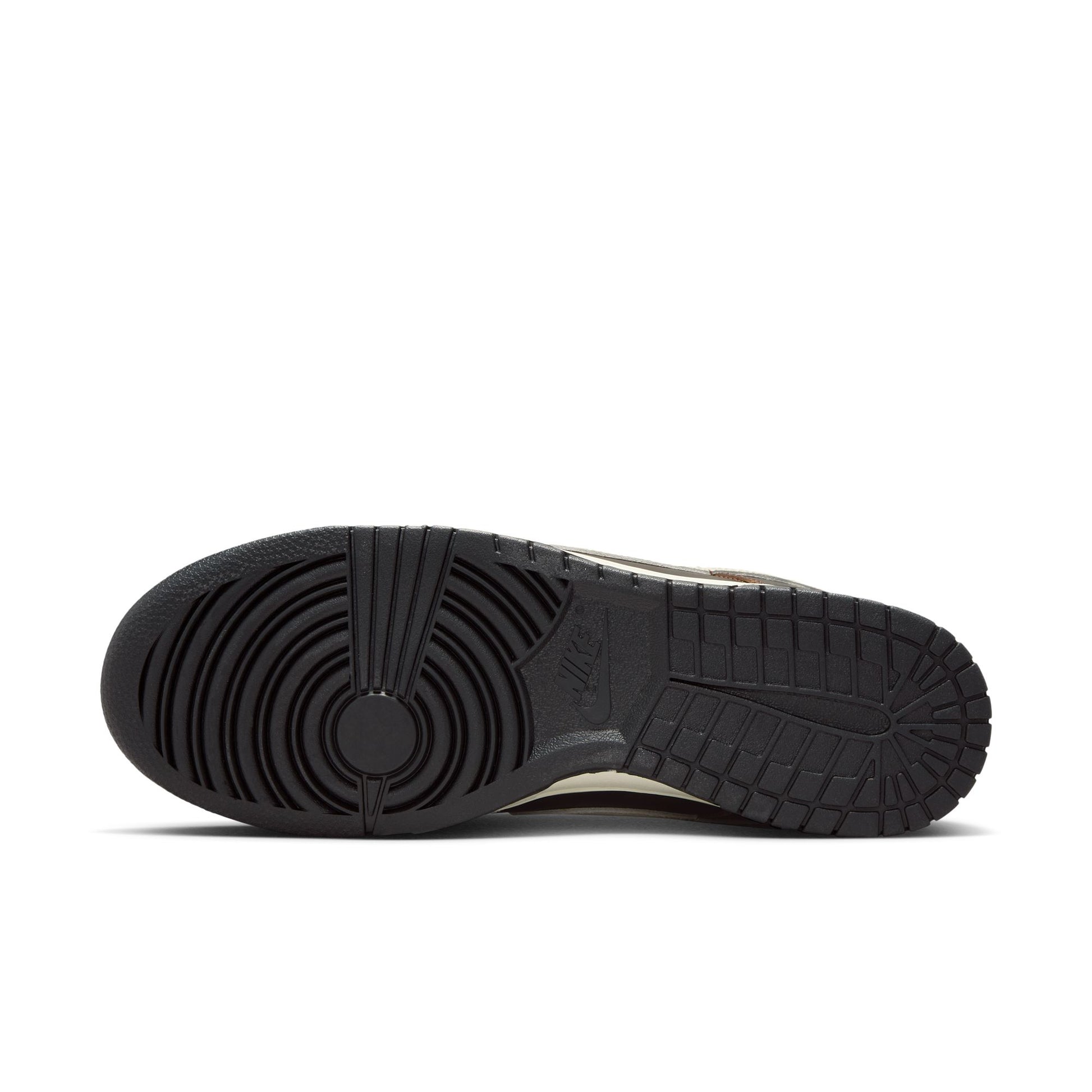 Black sole of a shoe on a white background
