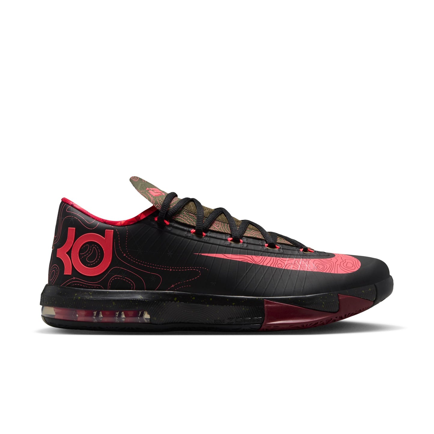 KD VI Mens Shoes Color: Black/Atomic Red/Medium Olive/Noble Red Style: IM4409-001