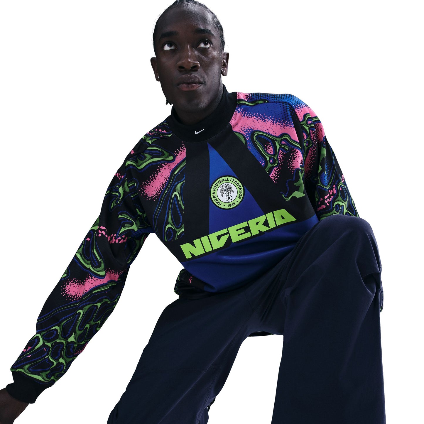 NIKE NIGERIA GOALKEEPER JERSEY BLACK/HYPER PINK/WHITE  IO0782-010