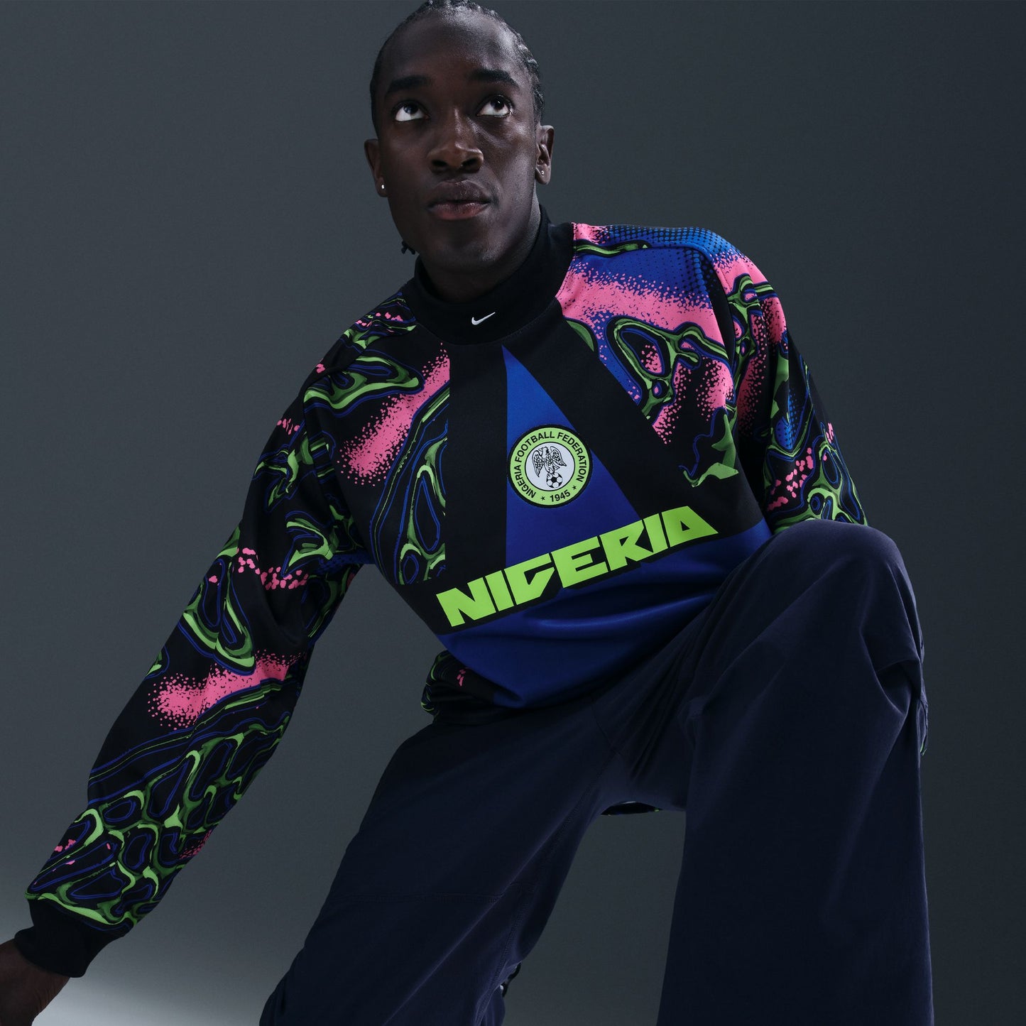 NIKE NIGERIA GOALKEEPER JERSEY BLACK/HYPER PINK/WHITE  IO0782-010