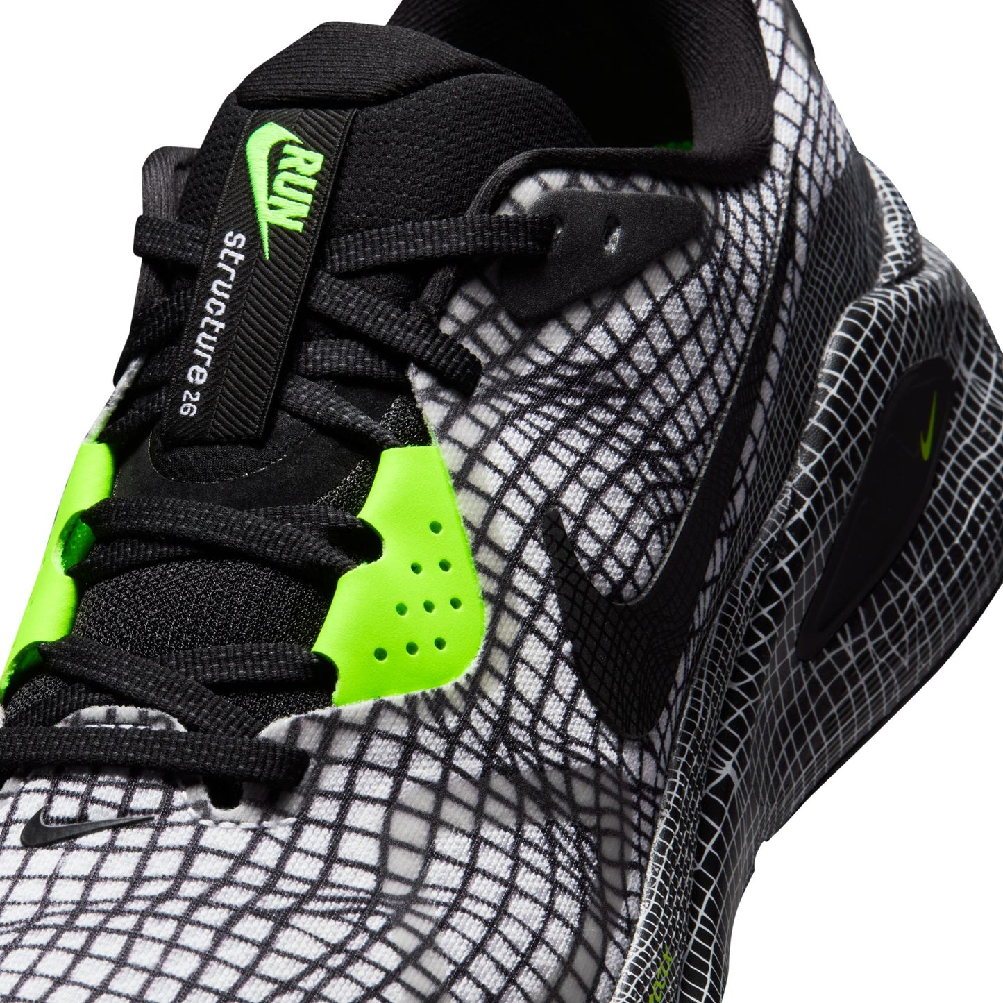 Nike Structure 26 Men's Road Running Shoes Color: White/black-volt-dk Smoke Grey Style: IQ0606-100