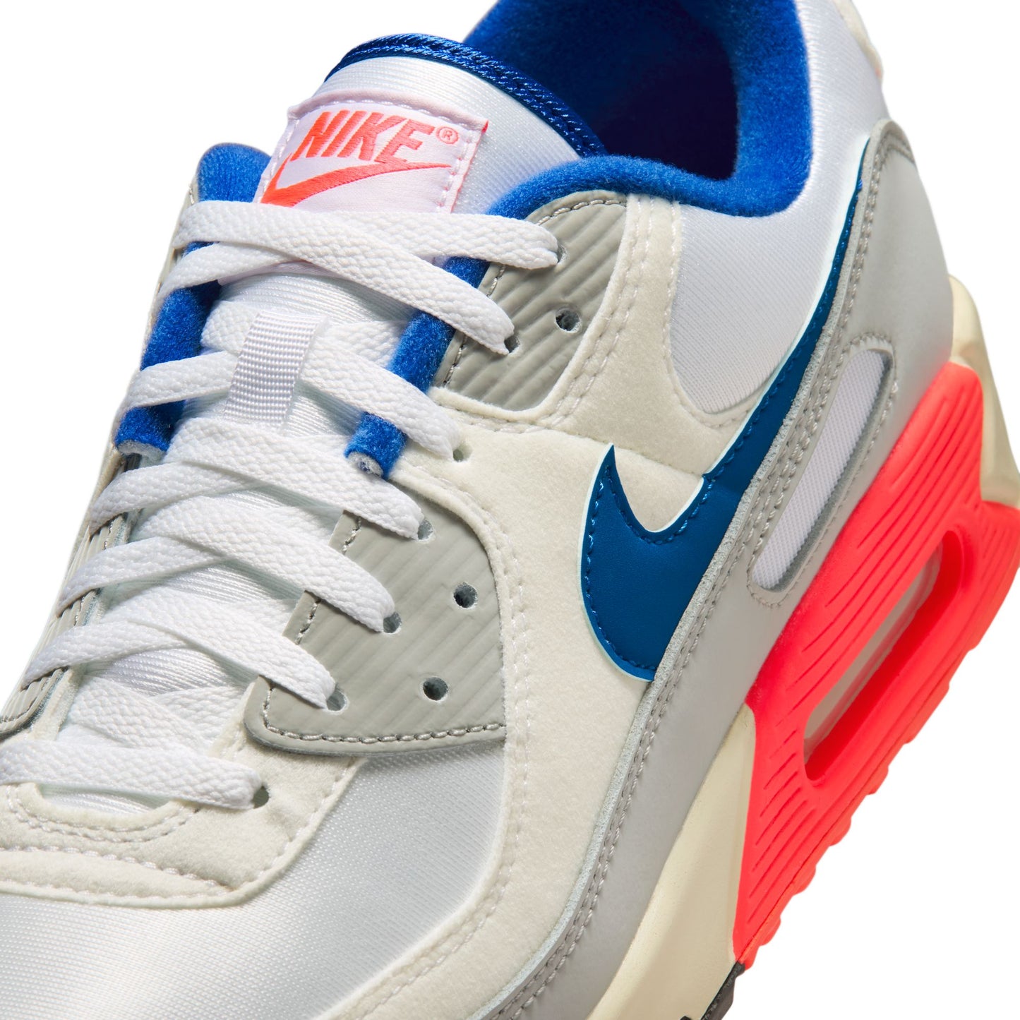 Nike Air Max 90 Color: LT BASE GREY/SPORT ROYAL-COCONUT MILK Style: IU0767-001