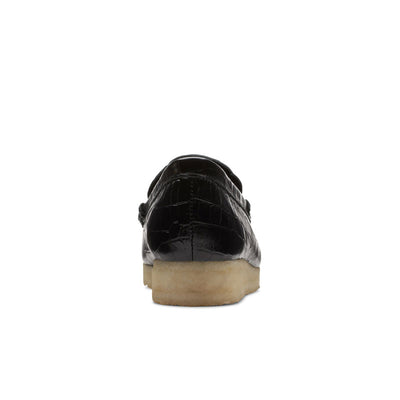 Clarks Wallabee Loafer Black Croc 267174016