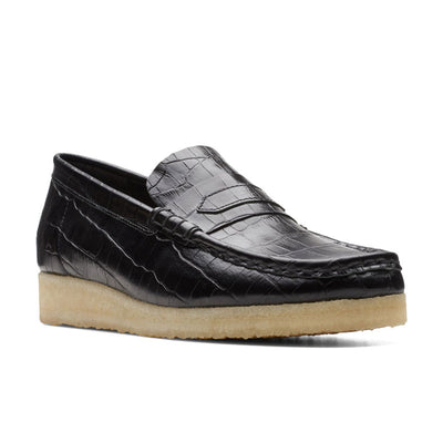Clarks Wallabee Loafer Black Croc 267174016