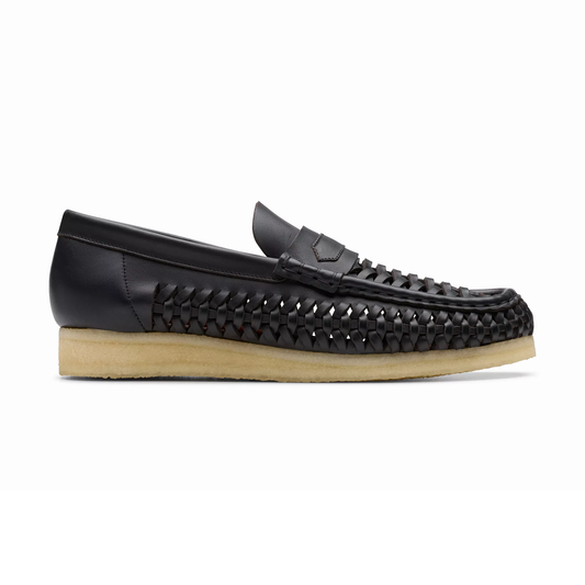 CLARKS Wallabee Penny Weave Black Leather 26180229