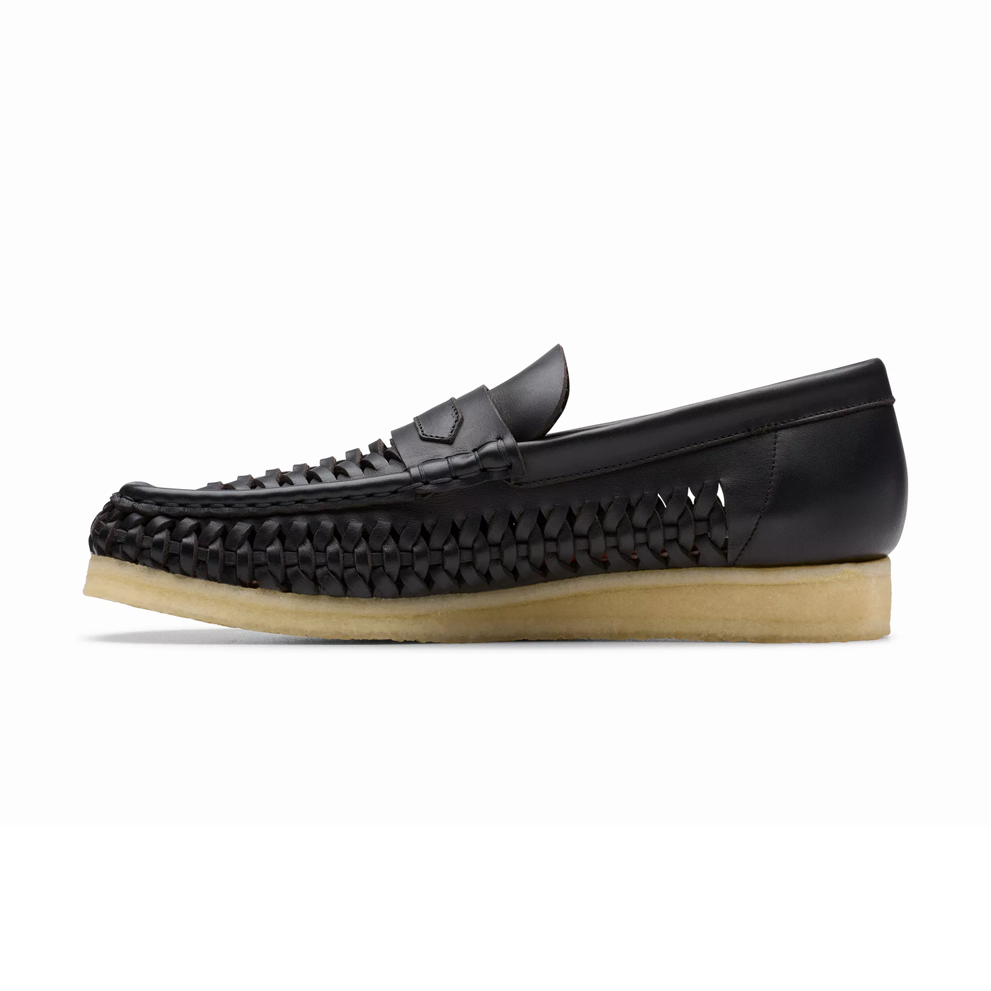 CLARKS Wallabee Penny Weave Black Leather 26180229