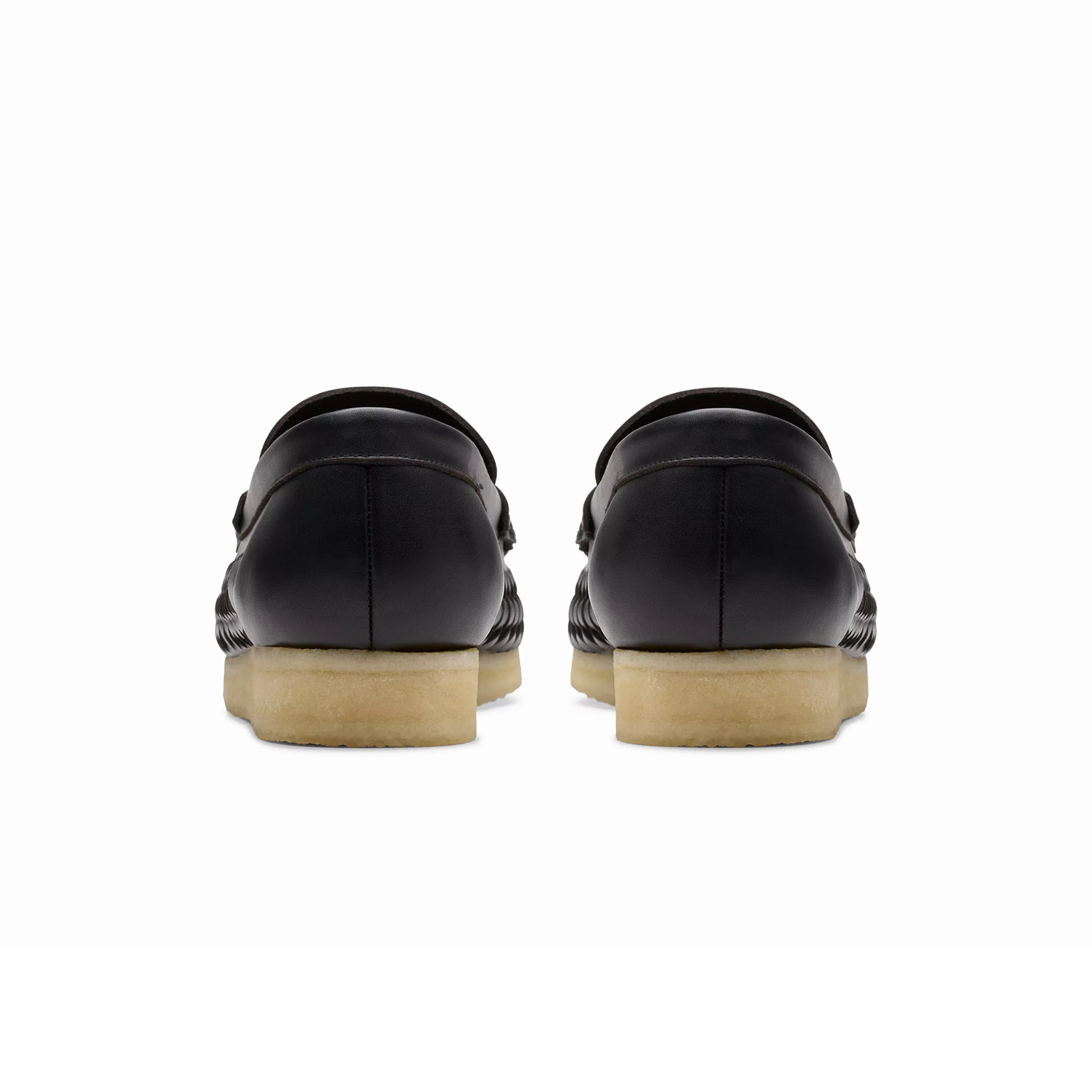 CLARKS Wallabee Penny Weave Black Leather 26180229