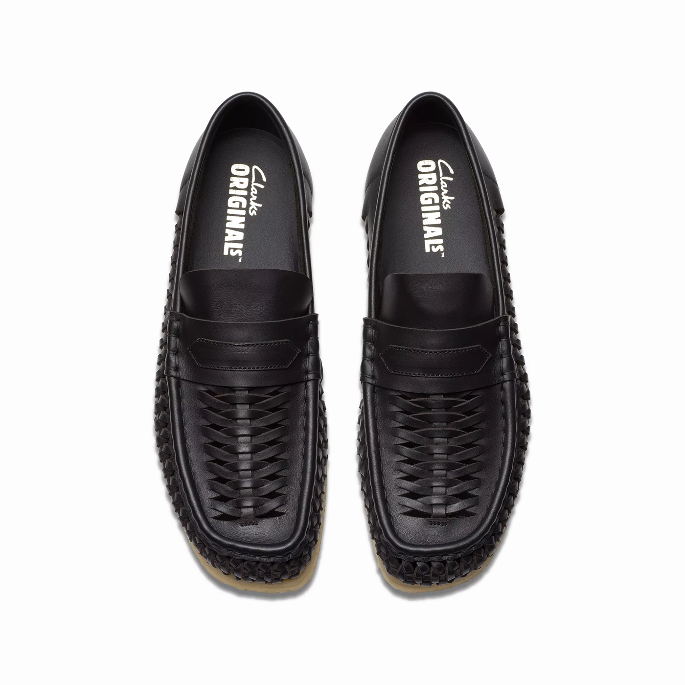 CLARKS Wallabee Penny Weave Black Leather 26180229