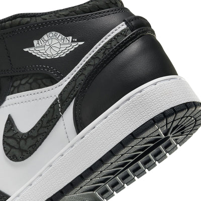 Grade School Air Jordan 1 Mid SE Off Noir/Black-White-Black FB9909-001