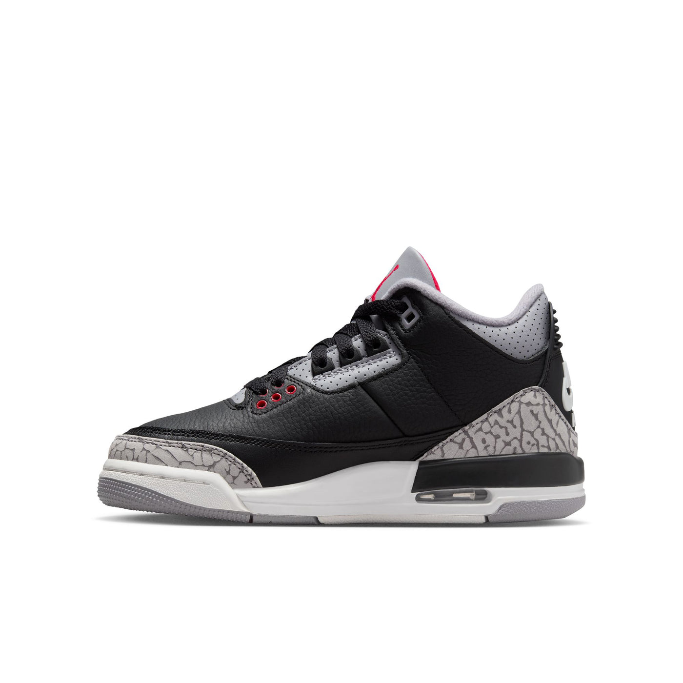 Grade School Air Jordan 3 Retro "Black Cement" BLACK/FIRE RED-CEMENT GREY-SUMMIT WHITE DM0967-010