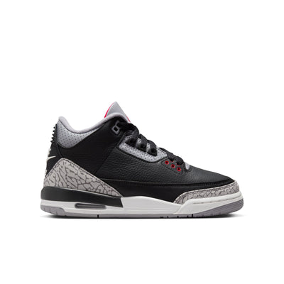 Grade School Air Jordan 3 Retro "Black Cement" BLACK/FIRE RED-CEMENT GREY-SUMMIT WHITE DM0967-010